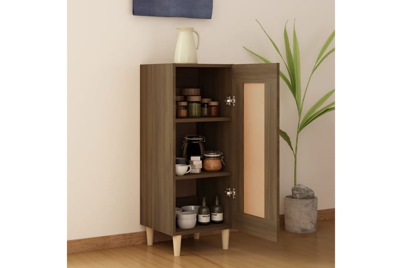 beBasic Skänk brun ek 34,5x34x90 cm konstruerat trä - Brown - Förvaring - Förvaringsmöbler - Sideboard & skänk