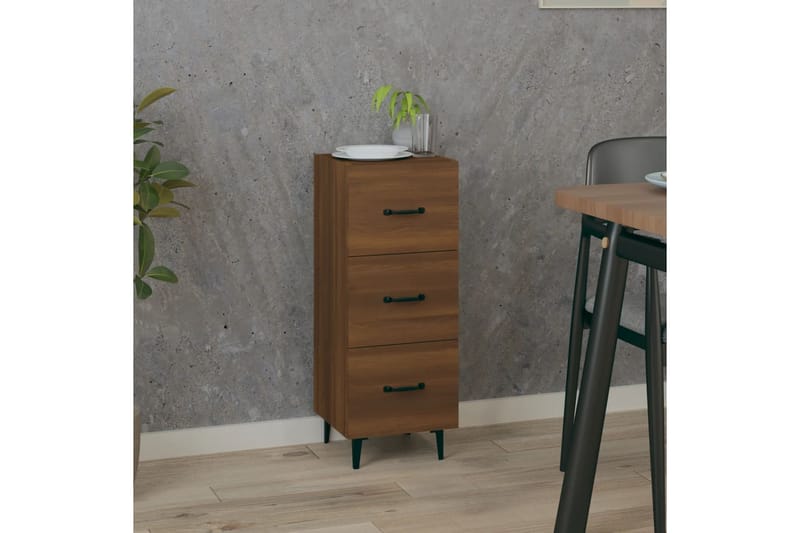 beBasic Skänk brun ek 34,5x34x90 cm konstruerat trä - Brown - Förvaring - Förvaringsmöbler - Sideboard & skänk