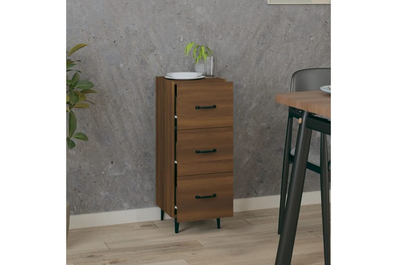 beBasic Skänk brun ek 34,5x34x90 cm konstruerat trä - Brown - Förvaring - Förvaringsmöbler - Sideboard & skänk