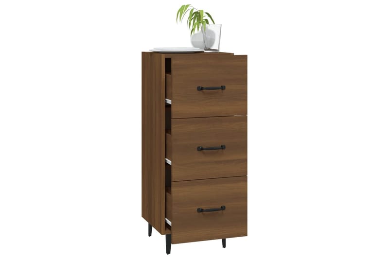 beBasic Skänk brun ek 34,5x34x90 cm konstruerat trä - Brown - Förvaring - Förvaringsmöbler - Sideboard & skänk