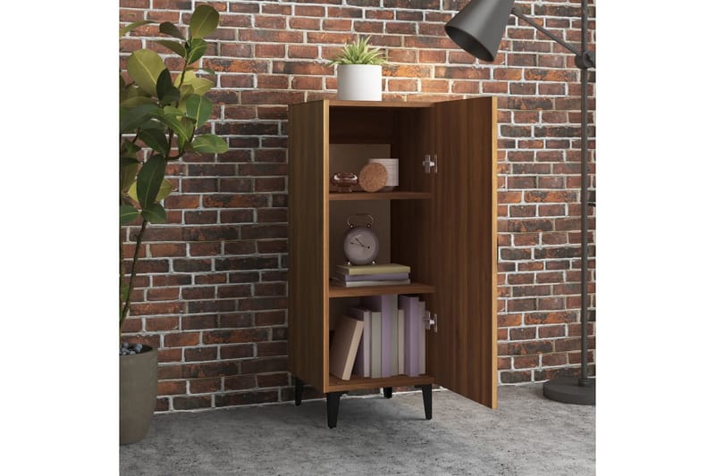 beBasic Skänk brun ek 34,5x34x90 cm konstruerat trä - Brown - Förvaring - Förvaringsmöbler - Sideboard & skänk