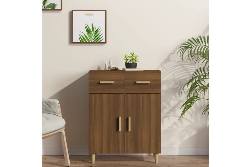 beBasic Skänk brun ek 69,5x34x89 cm konstruerat trä - Brown - Förvaring - Förvaringsmöbler - Sideboard & skänk