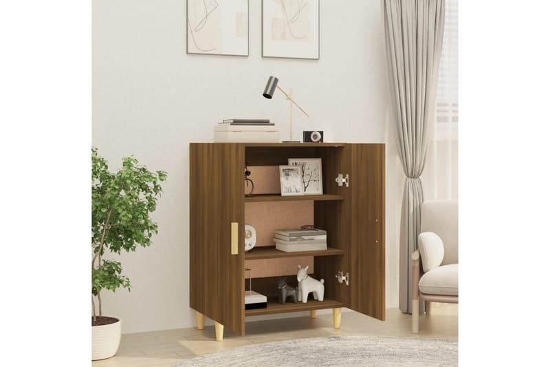 beBasic Skänk brun ek 70x34x90 cm konstruerat trä - Brown - Förvaring - Förvaringsmöbler - Sideboard & skänk