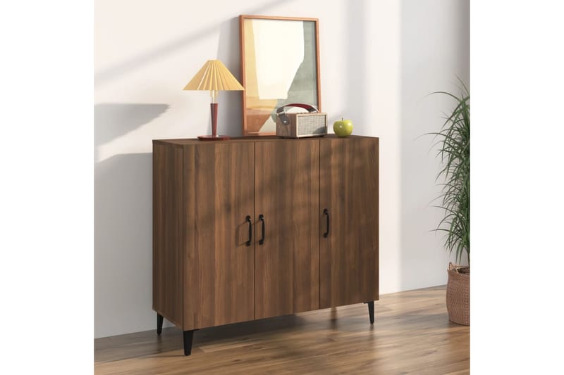 beBasic Skänk brun ek 90x34x80 cm konstruerat trä - Brown - Förvaring - Förvaringsmöbler - Sideboard & skänk