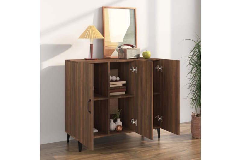 beBasic Skänk brun ek 90x34x80 cm konstruerat trä - Brown - Förvaring - Förvaringsmöbler - Sideboard & skänk