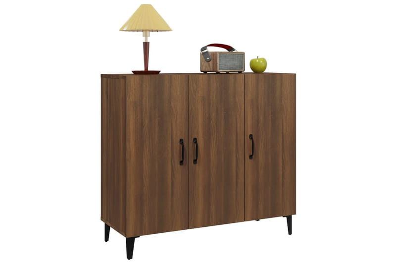 beBasic Skänk brun ek 90x34x80 cm konstruerat trä - Brown - Förvaring - Förvaringsmöbler - Sideboard & skänk