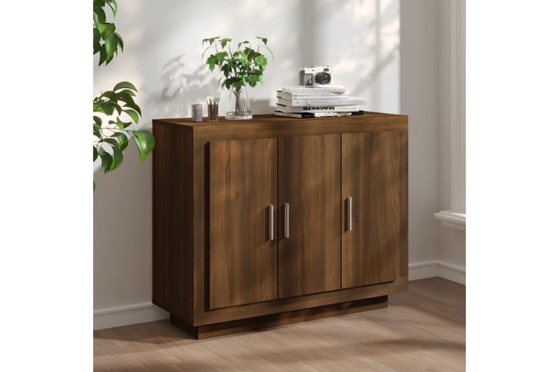 beBasic Skänk brun ek 92x35x75 cm konstruerat trä - Brown - Förvaring - Förvaringsmöbler - Sideboard & skänk