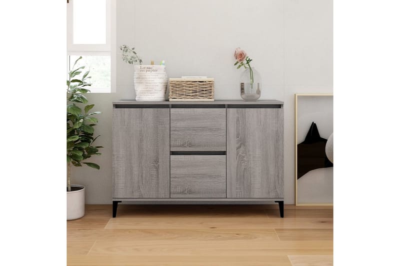 beBasic Skänk grå sonoma 104x35x70 cm konstruerat trä - Grey - Förvaring - Förvaringsmöbler - Sideboard & skänk