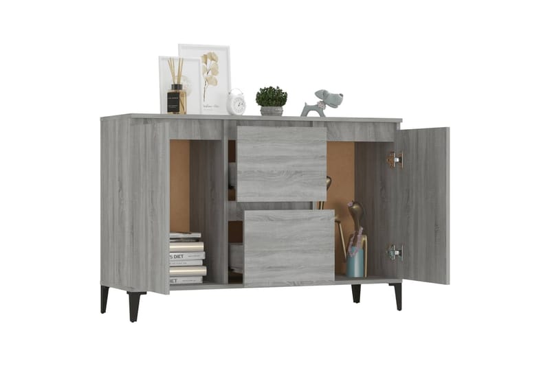 beBasic Skänk grå sonoma 104x35x70 cm konstruerat trä - Grey - Förvaring - Förvaringsmöbler - Sideboard & skänk