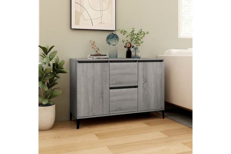 beBasic Skänk grå sonoma 104x35x70 cm konstruerat trä - Grey - Förvaring - Förvaringsmöbler - Sideboard & skänk