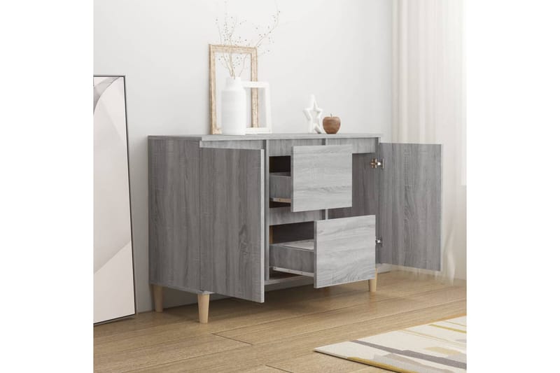 beBasic Skänk grå sonoma-ek 103,5x35x70 cm konstruerat trä - Grey - Förvaring - Förvaringsmöbler - Sideboard & skänk