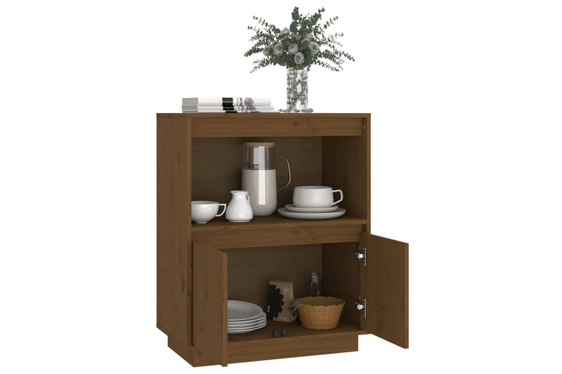 beBasic Skänk honungsbrun 60x34x75 cm massiv furu - Brown - Förvaring - Förvaringsmöbler - Sideboard & skänk