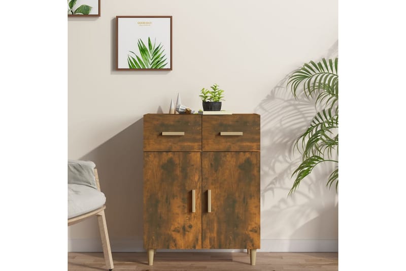 beBasic Skänk rökfärgad ek 69,5x34x89 cm konstruerat trä - Brown - Förvaring - Förvaringsmöbler - Sideboard & skänk