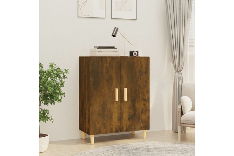 beBasic Skänk rökfärgad ek 70x34x90 cm konstruerat trä - Brown - Förvaring - Förvaringsmöbler - Sideboard & skänk