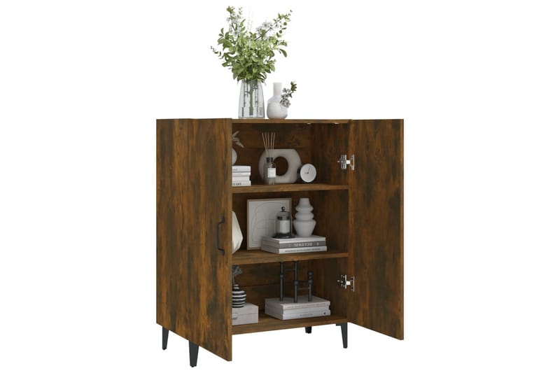 beBasic Skänk rökfärgad ek 70x34x90 cm konstruerat trä - Brown - Förvaring - Förvaringsmöbler - Sideboard & skänk