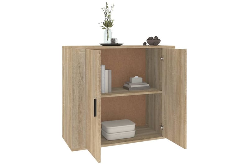 beBasic Skänk sonoma-ek 80x33x70 cm konstruerat trä - Cream - Förvaring - Förvaringsmöbler - Sideboard & skänk