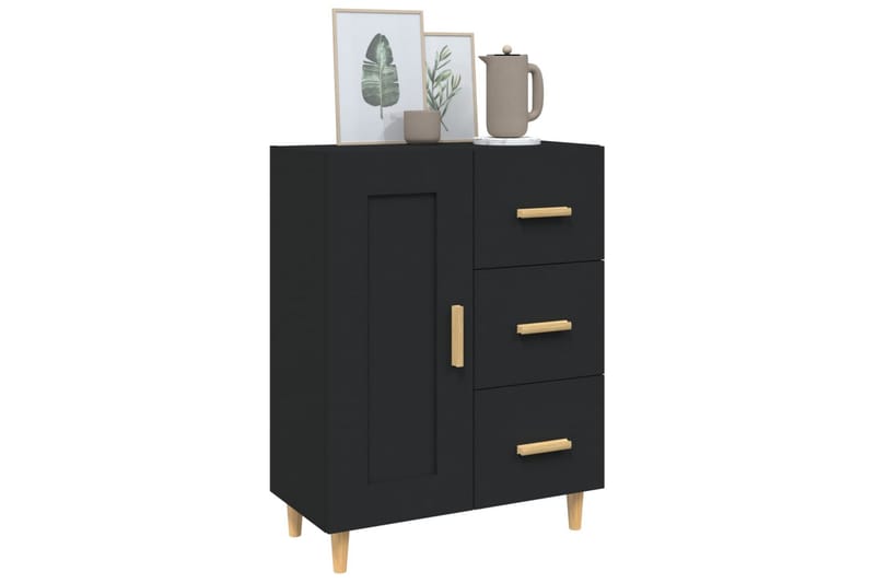 beBasic Skänk svart 69,5x34x90 cm konstruerat trä - Black - Förvaring - Förvaringsmöbler - Sideboard & skänk