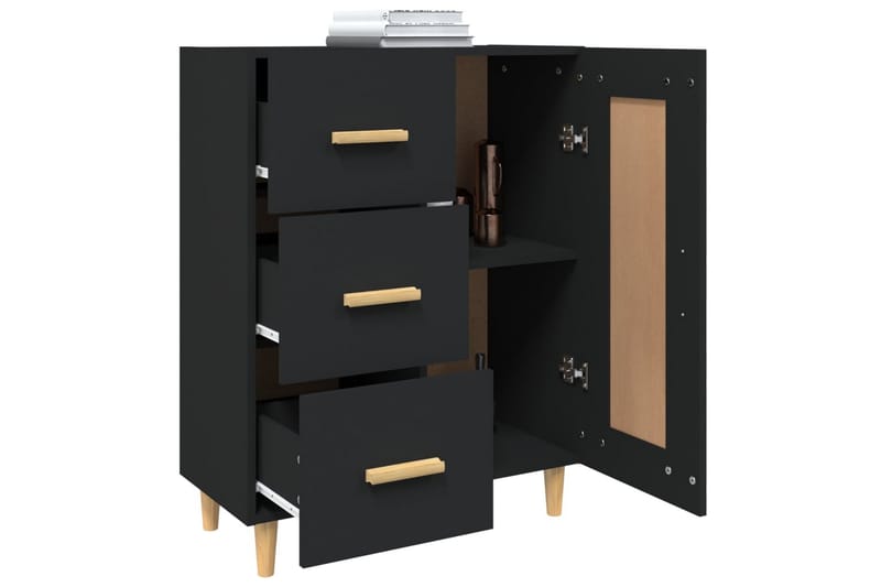 beBasic Skänk svart 69,5x34x90 cm konstruerat trä - Black - Förvaring - Förvaringsmöbler - Sideboard & skänk