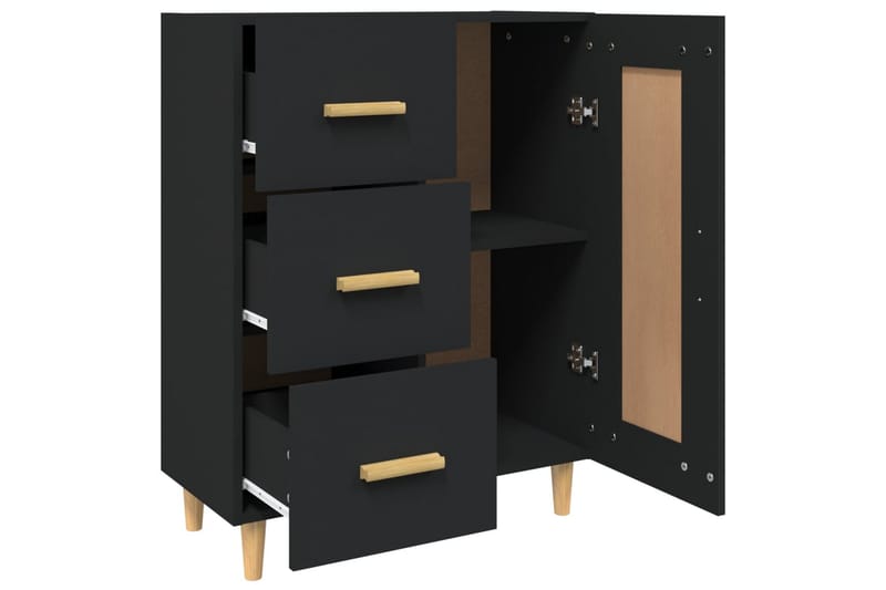 beBasic Skänk svart 69,5x34x90 cm konstruerat trä - Black - Förvaring - Förvaringsmöbler - Sideboard & skänk