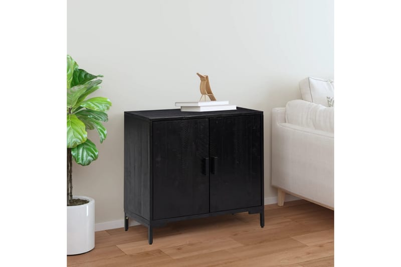 beBasic Skänk svart 75x35x70 cm massiv återvunnen furu - Black - Förvaring - Förvaringsmöbler - Sideboard & skänk