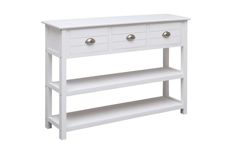 beBasic Skänk vit 108x30x76 cm massivt kejsarträ - White - Förvaring - Förvaringsmöbler - Sideboard & skänk