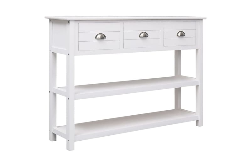 beBasic Skänk vit 108x30x76 cm massivt kejsarträ - White - Förvaring - Förvaringsmöbler - Sideboard & skänk