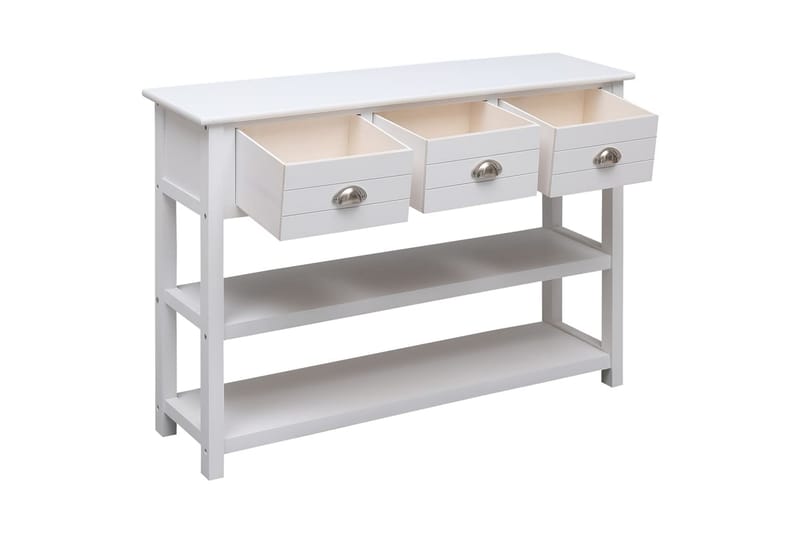 beBasic Skänk vit 108x30x76 cm massivt kejsarträ - White - Förvaring - Förvaringsmöbler - Sideboard & skänk