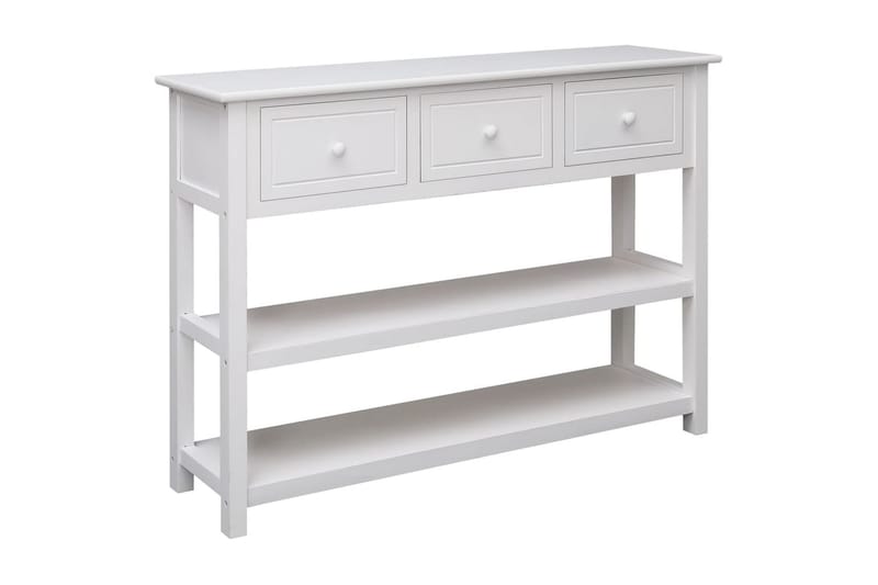 beBasic Skänk vit 108x30x76 cm massivt kejsarträ - White - Förvaring - Förvaringsmöbler - Sideboard & skänk