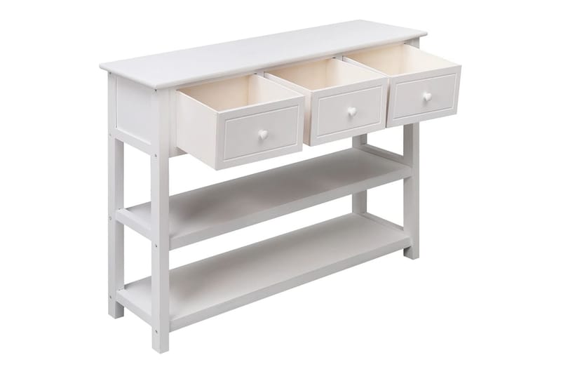 beBasic Skänk vit 108x30x76 cm massivt kejsarträ - White - Förvaring - Förvaringsmöbler - Sideboard & skänk