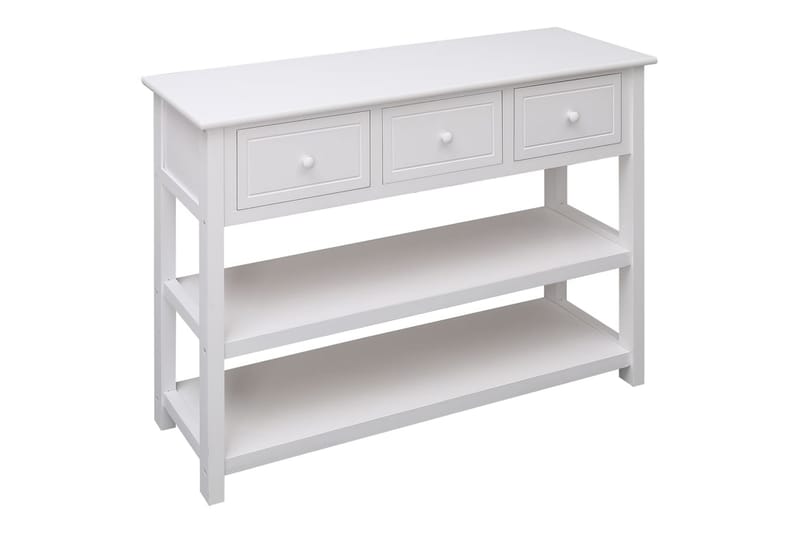 beBasic Skänk vit 108x30x76 cm massivt kejsarträ - White - Förvaring - Förvaringsmöbler - Sideboard & skänk