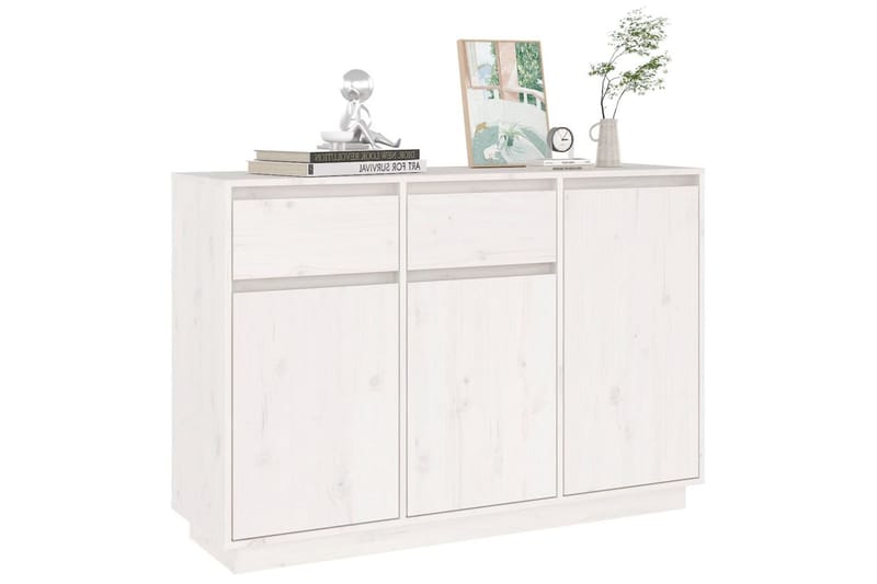 beBasic Skänk vit 110x34x75 cm massiv furu - White - Förvaring - Förvaringsmöbler - Sideboard & skänk