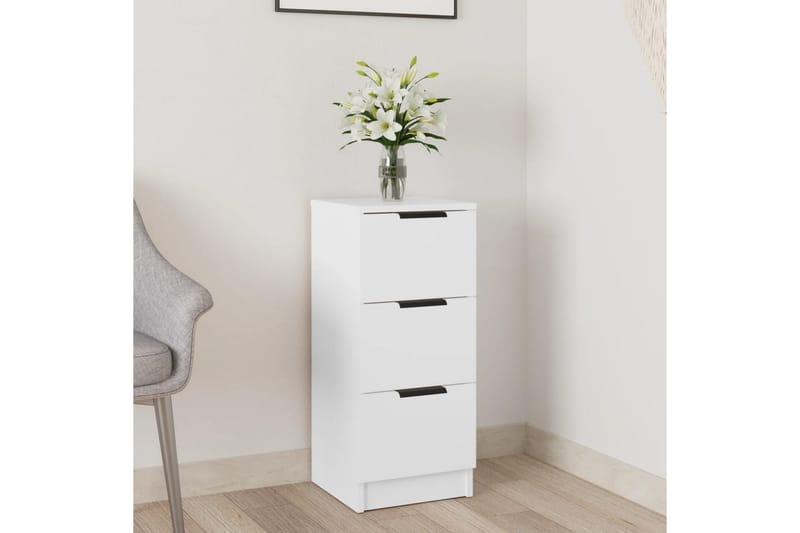 beBasic Skänk vit 30x30x70 cm konstruerat trä - White - Förvaring - Förvaringsmöbler - Sideboard & skänk