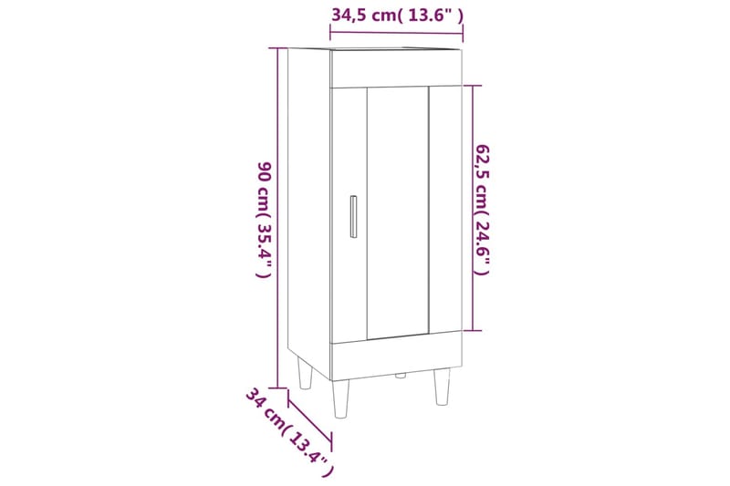 beBasic Skänk vit 34,5x34x90 cm konstruerat trä - White - Förvaring - Förvaringsmöbler - Sideboard & skänk