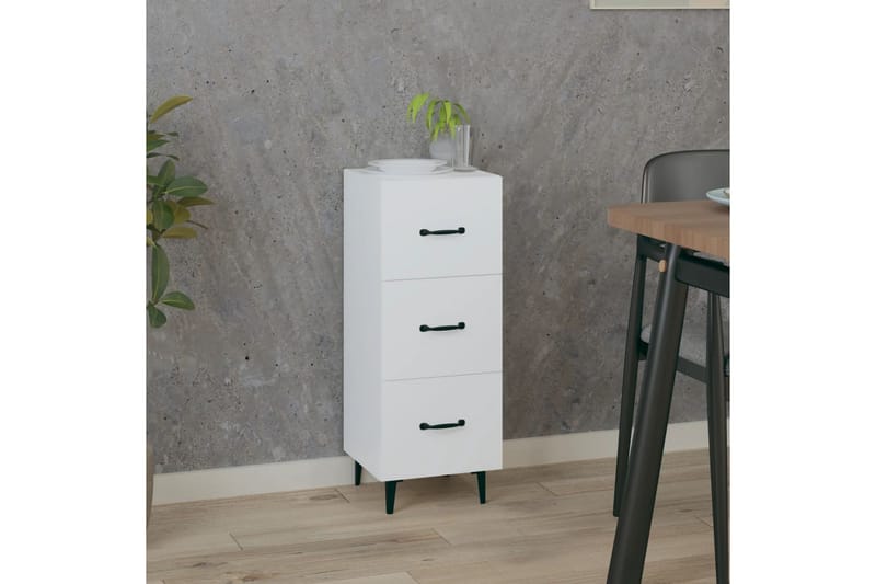 beBasic Skänk vit 34,5x34x90 cm konstruerat trä - White - Förvaring - Förvaringsmöbler - Sideboard & skänk