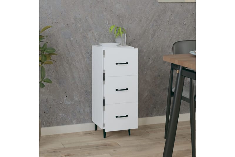 beBasic Skänk vit 34,5x34x90 cm konstruerat trä - White - Förvaring - Förvaringsmöbler - Sideboard & skänk