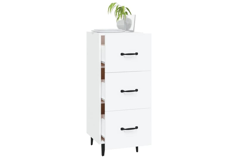 beBasic Skänk vit 34,5x34x90 cm konstruerat trä - White - Förvaring - Förvaringsmöbler - Sideboard & skänk