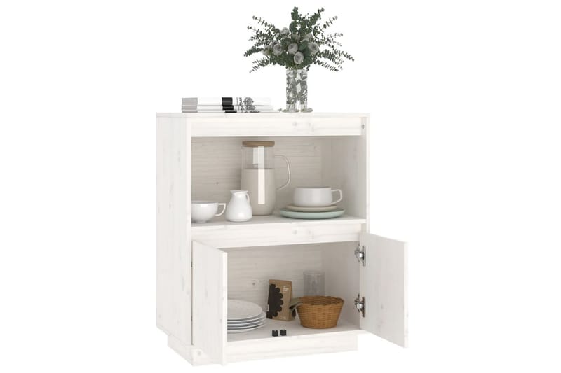 beBasic Skänk vit 60x34x75 cm massiv furu - White - Förvaring - Förvaringsmöbler - Sideboard & skänk