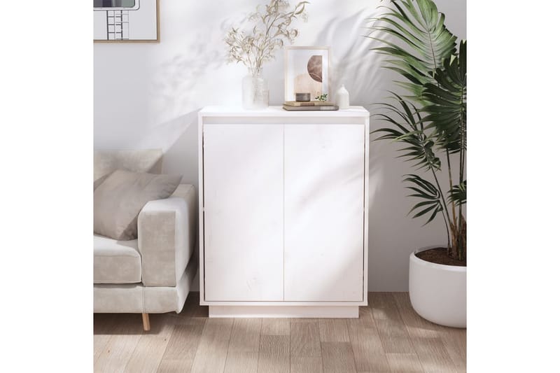 beBasic Skänk vit 60x34x75 cm massiv furu - White - Förvaring - Förvaringsmöbler - Sideboard & skänk