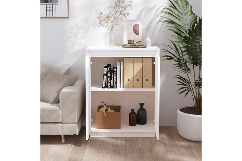 beBasic Skänk vit 60x34x75 cm massiv furu - White - Förvaring - Förvaringsmöbler - Sideboard & skänk