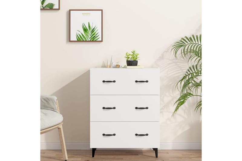 beBasic Skänk vit 69,5x34x90 cm konstruerat trä - White - Förvaring - Förvaringsmöbler - Sideboard & skänk