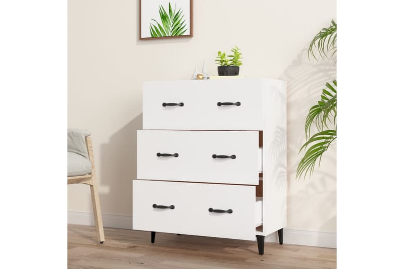 beBasic Skänk vit 69,5x34x90 cm konstruerat trä - White - Förvaring - Förvaringsmöbler - Sideboard & skänk