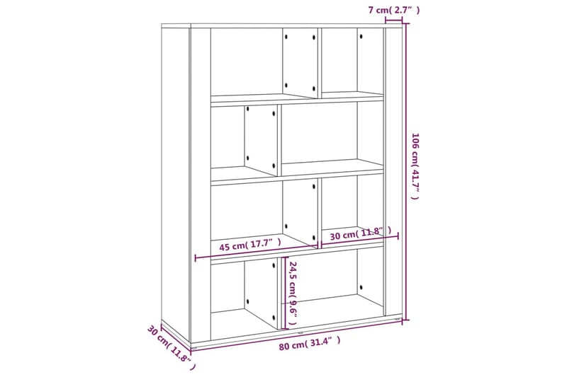 beBasic Skänk vit 80x30x106 cm konstruerat trä - White - Förvaring - Förvaringsmöbler - Sideboard & skänk