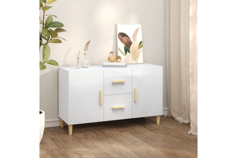 beBasic Skänk vit högglans 100x36x60 cm konstruerat trä - White - Förvaring - Förvaringsmöbler - Sideboard & skänk