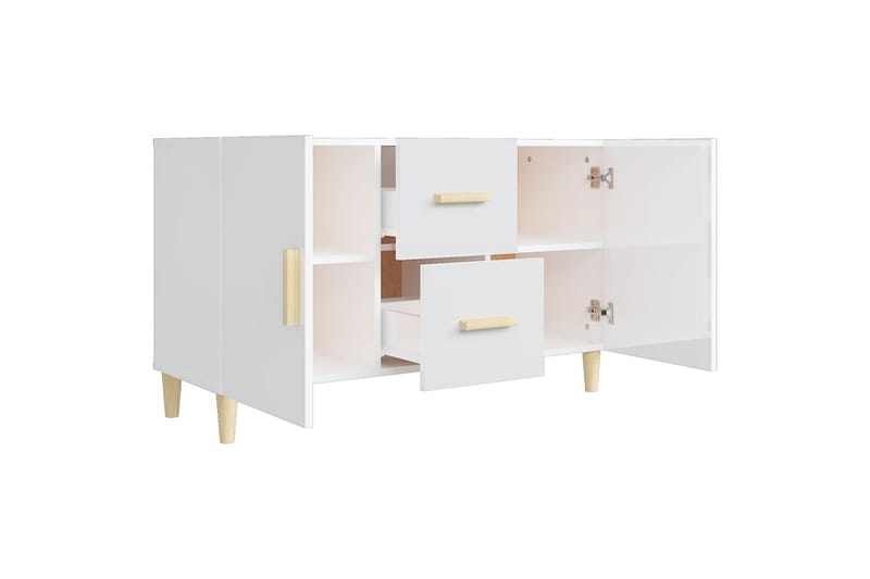 beBasic Skänk vit högglans 100x36x60 cm konstruerat trä - White - Förvaring - Förvaringsmöbler - Sideboard & skänk