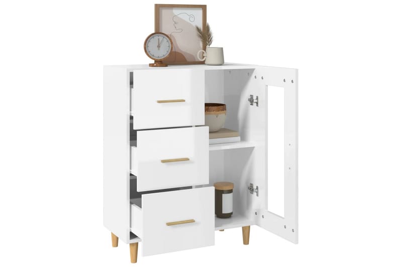 beBasic Skänk vit högglans 69,5x34x90 cm konstruerat trä - White - Förvaring - Förvaringsmöbler - Sideboard & skänk