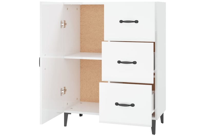 beBasic Skänk vit högglans 69,5x34x90 cm konstruerat trä - White - Sideboard & skänk