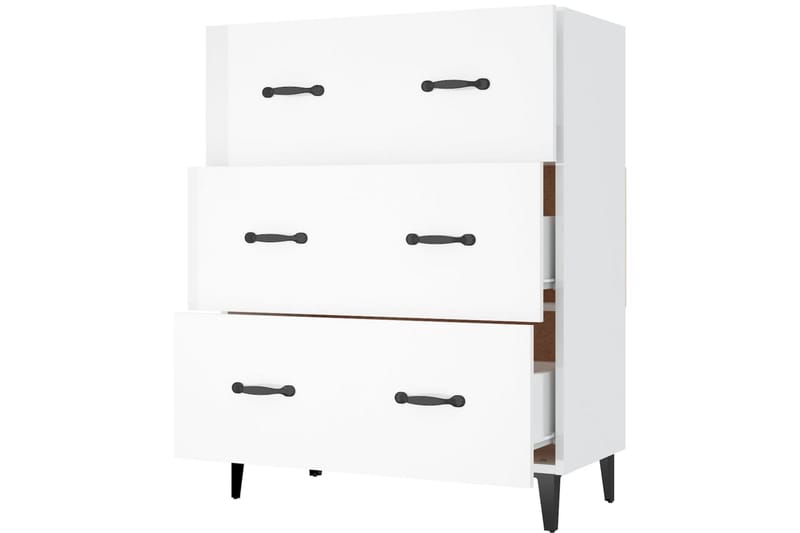 beBasic Skänk vit högglans 69,5x34x90 cm konstruerat trä - White - Förvaring - Förvaringsmöbler - Sideboard & skänk