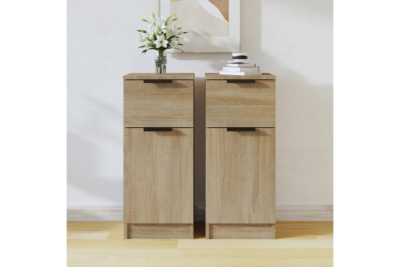 beBasic Skänkar 2 st sonoma-ek 30x30x70 cm konstruerat trä - Brown - Förvaring - Förvaringsmöbler - Sideboard & skänk