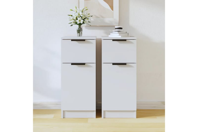 beBasic Skänkar 2 st vit 30x30x70 cm konstruerat trä - White - Förvaring - Förvaringsmöbler - Sideboard & skänk