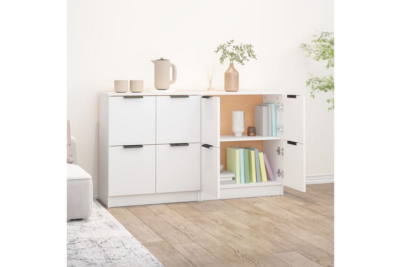 beBasic Skänkar 2 st vit 60x30x70 cm konstruerat trä - White - Förvaring - Förvaringsmöbler - Sideboard & skänk